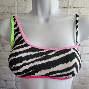 California Waves Juniors' Printed Asymmetric Bikini Top